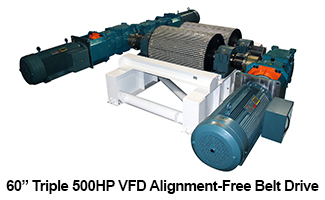 West River Conveyors 60” Triple 500HP VFD Alignment-Free Belt Drive